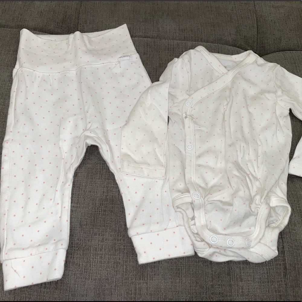White and pink polka dot set from H&M